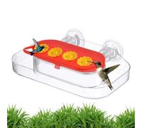 Hummingbird Window Feeder,Suction Cup Humming Bird Feeder Window - 4 Feeding Ports Decorative Birdhouse Mounted Use for Nature Viewing Deck Garden Bird Lover Feeding Fence, 7.87x4.8x1.97 inches