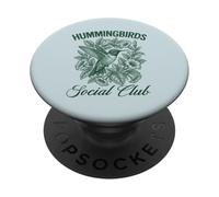 Hummingbirds Social Club Vintage Amoureux des Oiseaux PopSockets PopGrip Adhésif