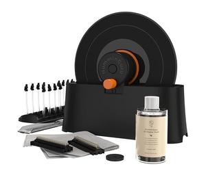 HumminGuru EZ Laveuse de Disques Vinyles Manuelle avec Essorage Facile et Pince à Étiquette Étanche, Kit de Nettoyage de Disques avec Brosses en Poils de Chèvre, Liquide sans Alcool,Étendoir & Chiffon