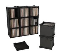 HumminGuru FlexiCube - Boîte de Rangement Empilable pour Disques Vinyles de 30,5 cm, Peut Contenir 70 Disques Vinyles | Étagère Modulaire en Vinyle et Caisse de Rangement Pliable (3 Cubes)