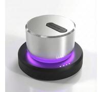 HumminGuru Lumi Stabilisateur de Poids pour Disque et Testeur de Vitesse Platine Disque Stroboscopique et Lumière 33/45/78 RPM Serre-Poids Aluminium 300g pour LP Lampe Ambiance 9 LED Multicolore