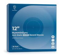HumminGuru Pochettes Intérieures pour Disques Vinyles 12 Pouces, sans Acide et Antistatiques, en PEHD 1,5 mil, à Fond Arrondi, Lot de 50 (Pochettes Intérieures 12 Pouces)