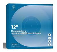 HumminGuru Pochettes de disques vinyles : pochettes intérieures pour disques vinyles, pochettes extérieures, pochettes de disques (Manches intérieures rondes, 12")