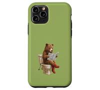 Hummus Lover Food Pun. Ours Assis sur Les Toilettes Lecture Coque pour iPhone 11 Pro