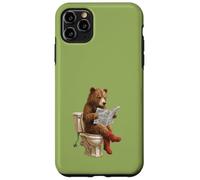 Hummus Lover Food Pun. Ours Assis sur Les Toilettes Lecture Coque pour iPhone 11 Pro Max