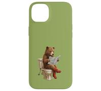 Hummus Lover Food Pun. Ours Assis sur Les Toilettes Lecture Coque pour iPhone 14 Plus