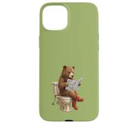 Hummus Lover Food Pun. Ours Assis sur Les Toilettes Lecture Coque pour iPhone 15 Plus
