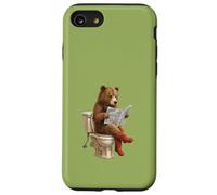 Hummus Lover Food Pun. Ours Assis sur Les Toilettes Lecture Coque pour iPhone SE (2020) / 7/8