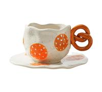 HUMOCHUSON Ensemble tasse et soucoupe à café en céramique pétrie à la main, pouvant être chauffée au micro-ondes et adaptée aux cafés