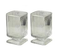 HUMOCHUSON Grande Tasse Deux Verres À Pied Maillard Pour Jus, Eau Gazeuse, Whisky Et Cocktails - Rayés