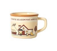 HUMOCHUSON Grande Tasse Tasse En Céramique Four Seasons 380 Ml Pour Petit-Déjeuner, Lait, Café, Couple, Convient Aux Hommes Et Aux Femmes, Peut Être Chauffée Au Micro-Ondes.