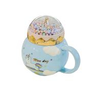 HUMOCHUSON Mug En Céramique Tasse En Céramique 450 Ml Avec Couvercle Motif Licorne Pour Femmes Et Enfants - Bleu