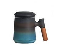 HUMOCHUSON Mug Japonais Tasse De Séparation De Thé Et D'Eau De Couleur Dégradée De 400 Ml Avec Couvercle Et Filtre, Tasse De Bureau En Céramique, Coffret Cadeau Pour Boissons Chaudes Et Froides
