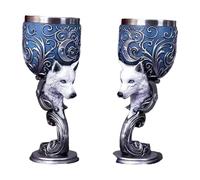 HUMOCHUSON Mugs Et Tasses À Café Lot De Deux Gobelets Médiévaux Européens Vintage Pour Les Passionnés D'Histoire Et De Culture Masculine, Décorations De Bar À Thème - Blue Snow Wolf