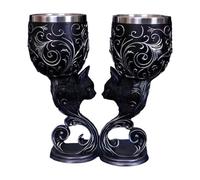 HUMOCHUSON Tasse À Café En Céramique Deux Ensembles De Gobelets Médiévaux Européens Rétro Adaptés Aux Décorations De Bar À Thème Pour Hommes Passionnés D'Histoire Et De Culture - Black Cat