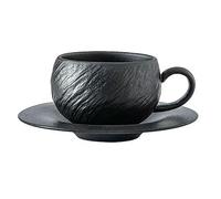 HUMOCHUSON Tasse À Café Ensemble Tasse À Café Et Soucoupe En Céramique À Motif De Roche De 220 Ml Pouvant Être Utilisé Pour Le Lait, Le Petit-Déjeuner, Le Thé De L'Après-Midi