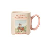 HUMOCHUSON Tasse Cafe Luxe Tasse Carrée En Céramique Pour Petit-Déjeuner Au Lait, Motif Château Aquarelle, 380 Ml, Idéale Pour La Maison Ou Le Bureau