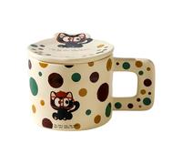 HUMOCHUSON Tasse Cafe Luxe Tasse En Céramique Pour Chat De 350 Ml Avec Couvercle, Tasse À Eau Pour Couple Domestique, Peut Être Chauffée Au Micro-Ondes