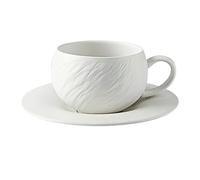 HUMOCHUSON Tasses En Grès Ensemble Tasse À Café Et Soucoupe En Céramique À Motif De Roche De 220 Ml Pouvant Être Utilisé Pour Le Lait, Le Petit-Déjeuner, Le Thé De L'Après-Midi