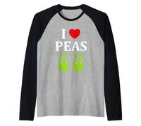 Humor Pea Simple Minimalist Vegetable i Love Peas Manche Raglan