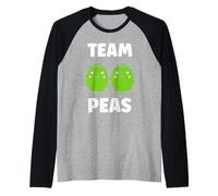Humor Pea Simple Minimalist Vegetable Team Peas Manche Raglan
