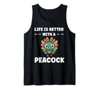 Humor peacock animals quote life better with a peacock Débardeur