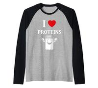 Humor Protein Bodybuilding Sport Amour i Love Proteins Manche Raglan