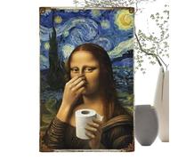 Humor Restroom Decor, Bathroom Metal Sign Board, Funny Nose Pinching Wall with Clean Finish, Rustic Iron Art Style Panel, Washroom Humor Display Piece, Office Gym Use