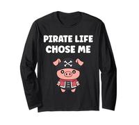 Humor skull pirates minimalist simple quote life pirate Manche Longue