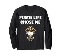 Humor skull pirates minimalist simple quote life pirate Manche Longue