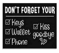 Humorous Front Door Poster Canvas Wall Art Don't Forget Essentials Daily Reminder for Entryway Decor Gift(Unframed,12x18inch(30x45cm))