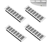 HUMORY 4 pièces Grille de Ventilatio: 8*30cm Grilles d'aération, Aluminium Grille de Ventilatio, Grilles d'aération, Blanc Grille d'aération carrée, pour la Ventilation des Garde-robe et des Chambres