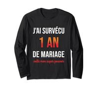 Humour 1er Anniversaire de Mariage Couple 1 an de Mariage Manche Longue