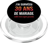 Humour 30e Anniversaire de Mariage Couple 30 Ans de Mariage PopSockets PopGrip pour MagSafe