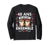 Humour 48 Ans Mariage bêtises loutres Couple 48 Ans Amour Manche Longue
