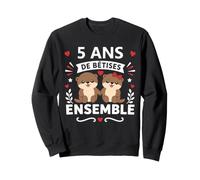 Humour 5 Ans Mariage bêtises loutres Couple 5 Ans Amour Sweatshirt