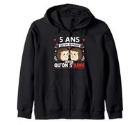 Humour 5 Ans Mariage Couple Anniversaire Amour 5 Ans Sweat à Capuche
