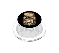 Humour Agenda proteste Typographie Amusante PopSockets PopGrip pour MagSafe