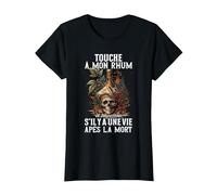 Humour Alcool Rhum Apéro? Touche à Mon Rhum T-Shirt, Femme, Noir, XL