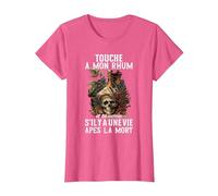 Humour Alcool Rhum Apéro? Touche à Mon Rhum T-Shirt, Femme, Rose Chiné, XS