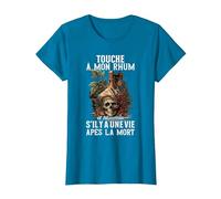 Humour Alcool Rhum Apéro? Touche à Mon Rhum T-Shirt, Femme, Saphir, S