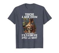 Humour Alcool Rhum Apéro? Touche à Mon Rhum T-Shirt, Homme, Bleu Chiné, 6XL