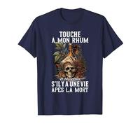 Humour Alcool Rhum Apéro? Touche à Mon Rhum T-Shirt, Homme, Bleu Marine, 5XL