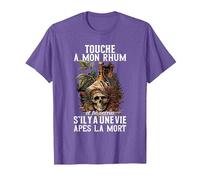 Humour Alcool Rhum Apéro? Touche à Mon Rhum T-Shirt, Homme, Violet Chiné, S