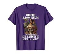 Humour Alcool Rhum Apéro? Touche à Mon Rhum T-Shirt, Homme, Violet, XXL