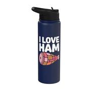 Humour alimentaire graphique I Love Ham Stainless Steel Insulated Water Bottle