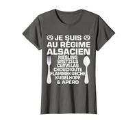 Humour Alsacien Régime & Apéro Alsace Cadeau Spécialité T-Shirt, Femme, Asphalte, M
