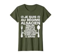 Humour Alsacien Régime & Apéro Alsace Cadeau Spécialité T-Shirt, Femme, Olive, M