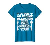 Humour Alsacien Régime & Apéro Alsace Cadeau Spécialité T-Shirt, Femme, Saphir, M