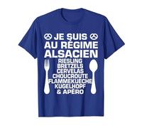 Humour Alsacien Régime & Apéro Alsace Cadeau Spécialité T-Shirt, Homme, Bleu Royal, L